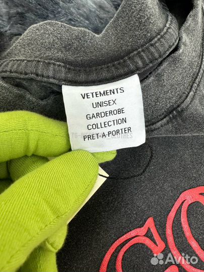 Футболка оверсайз Vetements темно серая