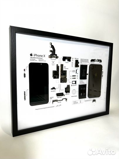 iPhone X Space Gray в рамке инсталляция