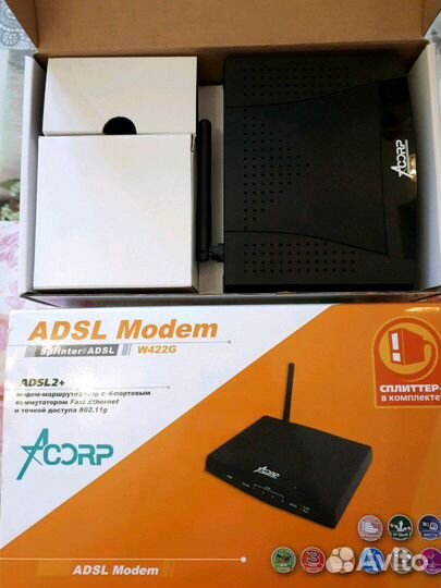 Аdsl модем-маршрутизатор Acorp w422g