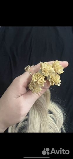 Волосы блонд lux 67 см натуральный срез