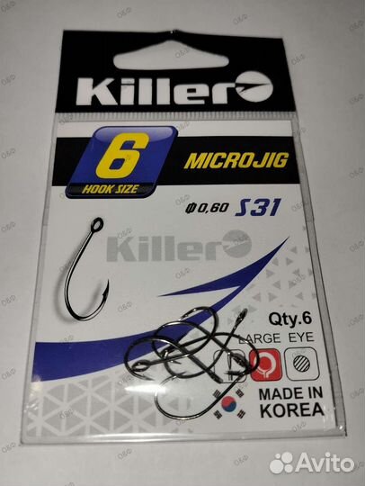 Одинарные крючки Killer для блесен, воблеров