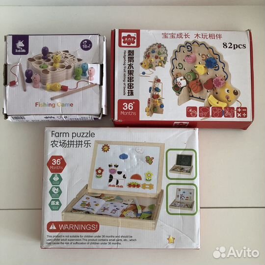 Развивающие игрушки Монтессори деревянные