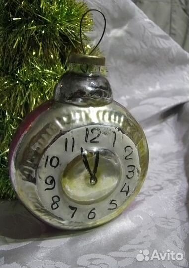 Ёлочные игрушки СССР на прищепке. Большие Часы