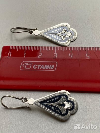 Серьги Кубачи 875 винтаж