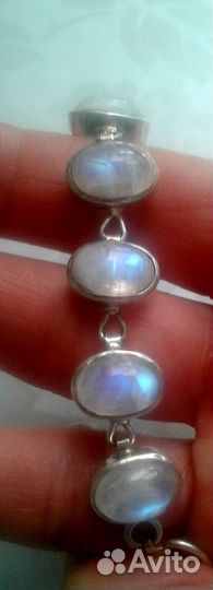 Браслет серебро 925 пр. с природным лунным камнем