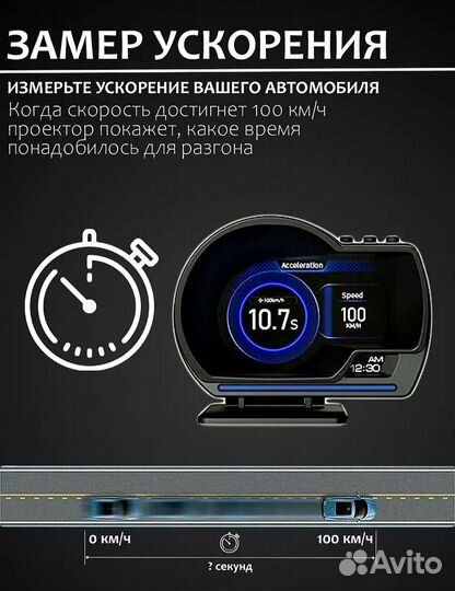 HUD проекционный дисплей скорости для авто P6