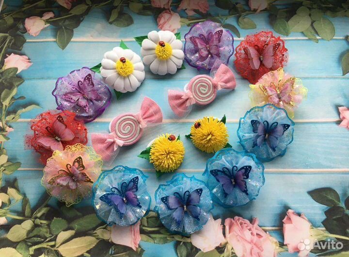 Резиночки летние бантики на первые хвостики