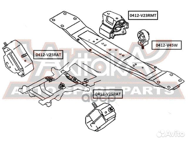 Подушка двигателя ат зад прав/лев pajero 04