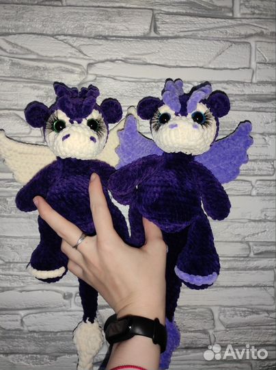 Вязаная игрушка дракон