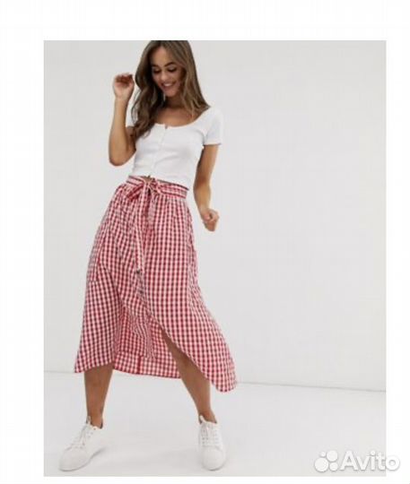 Юбка миди ASOS в клетку