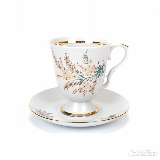 Чайная пара, Бокал с блюдцем - Дулево Фарфор