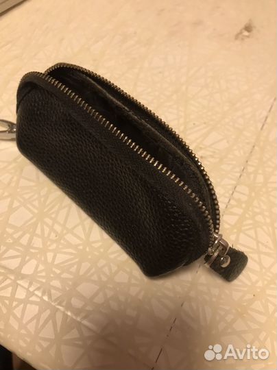 Футляр для ключей, кожаный, черного цвета