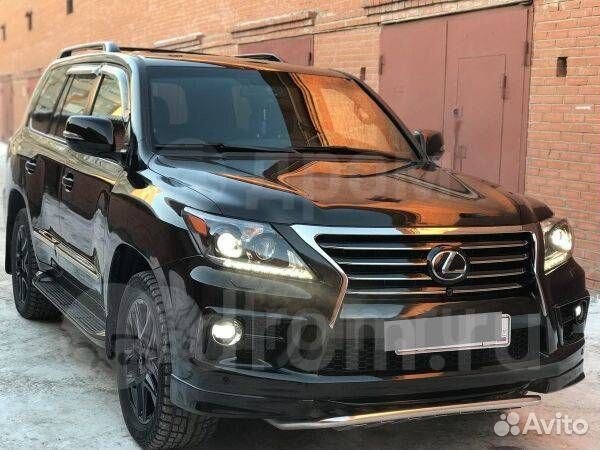 Фары Lexus LX570 Рестайлинг (Черные) Anniversary