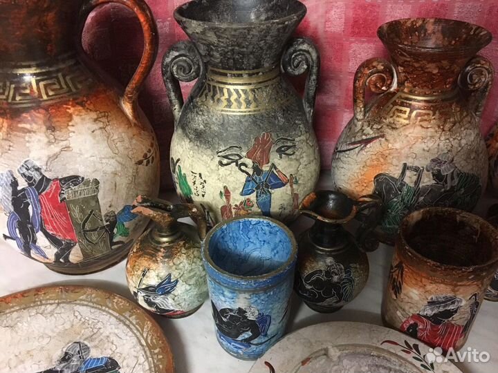 Глиняная посуда с росписью