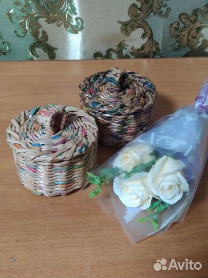 Шкатулки плетеные