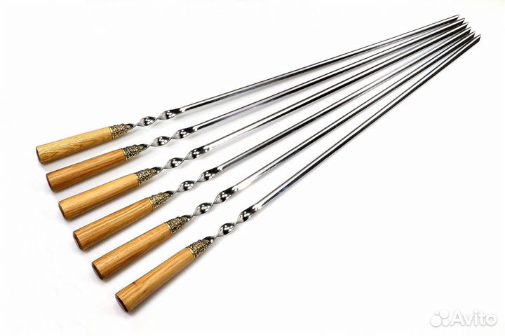Набор шампуров без чехла - Натуральный дуб