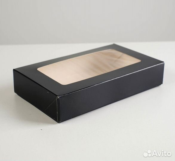 Коробка самосборная с окном, 20*12*4 см, 1 шт. Цвет крафт