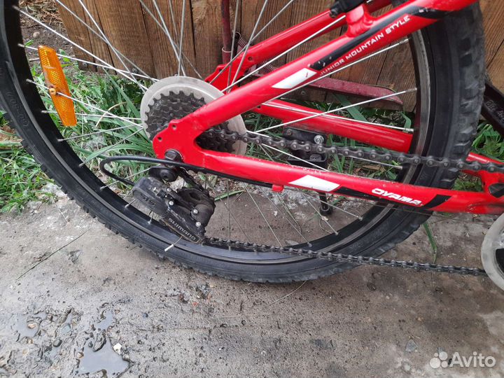 Велосипед красный oyama колеса 24 скоростной