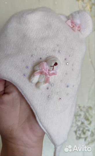 Шапка теплая для девочки 38-40 размер Motherbear