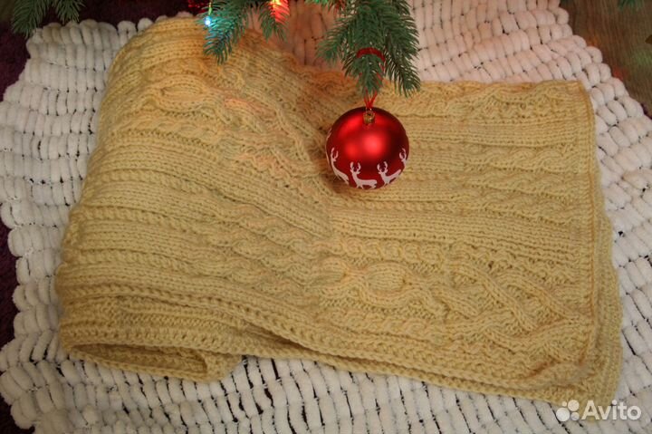 Плед крупной вязки