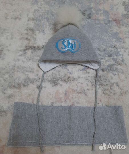 Комплект шапка и шарф для ребёнка 44-46