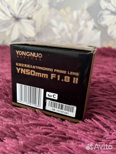 Объектив yongnuo 50mm f1 8, for canon