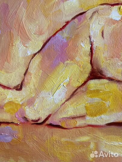 Картина маслом, девушка, ню 40/30 см