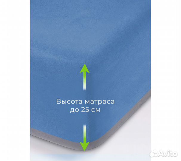 Простынь GoodNight Трикотаж 140х200х20 Синий на ре