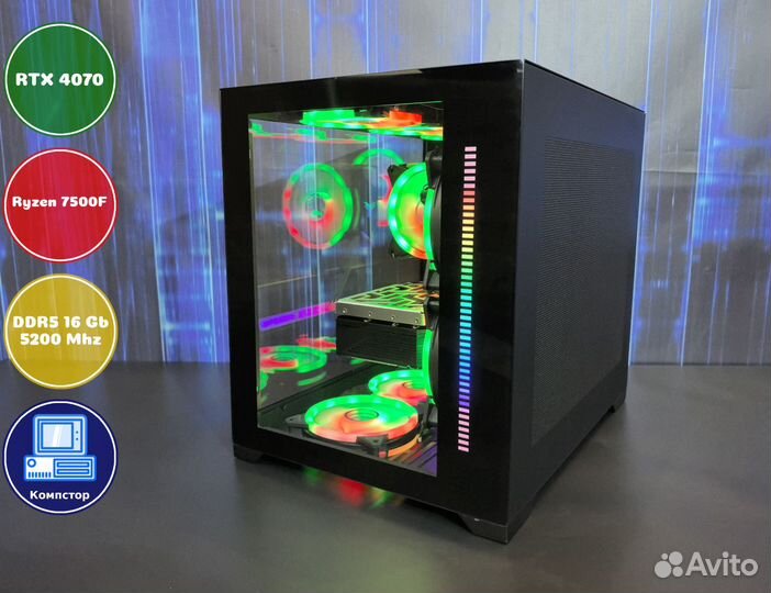 Компьютер новый AMD7500F-RTX4070-16DDR5-JUH961-A620