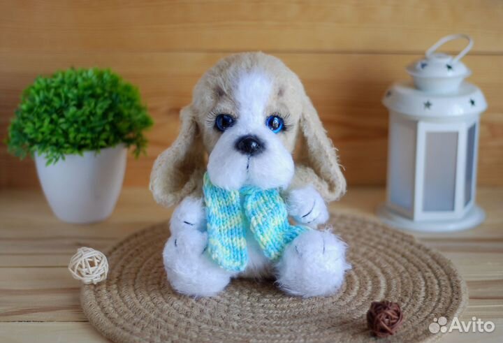 Вязаная игрушка Собака ручной работы