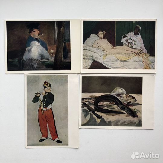 Открытки Пикассо, Моне, Мане, Ренуар