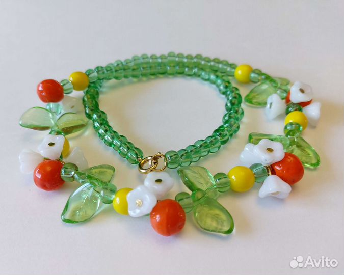 Бусы чешские цветочки