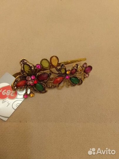 Зажим для волос Две бабочки