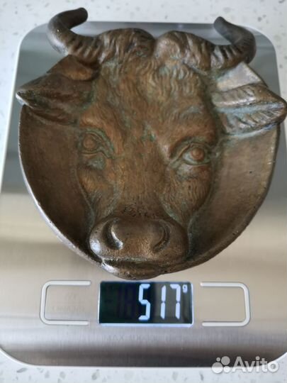 Пепельница бронза бык