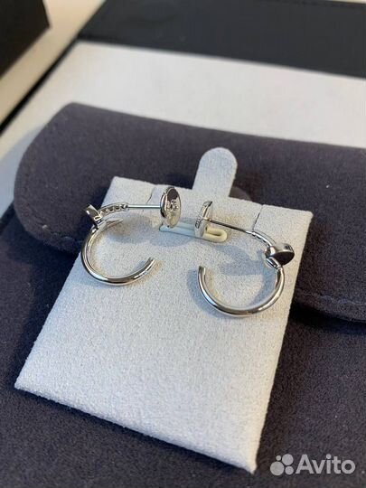 Серьги cartier juste un clou белые и розовые vgold