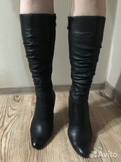 Сапоги кожаные демисезонные