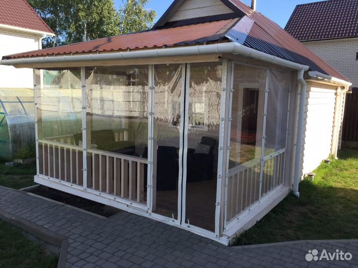 Мягкие окна на беседку, баню, террасу