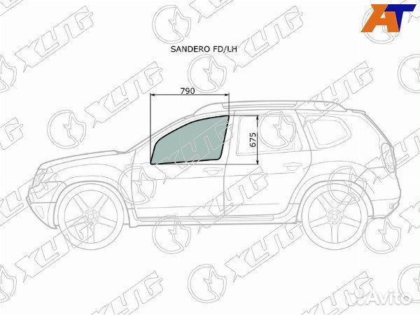 Стекло боковое опускное dacia sandero