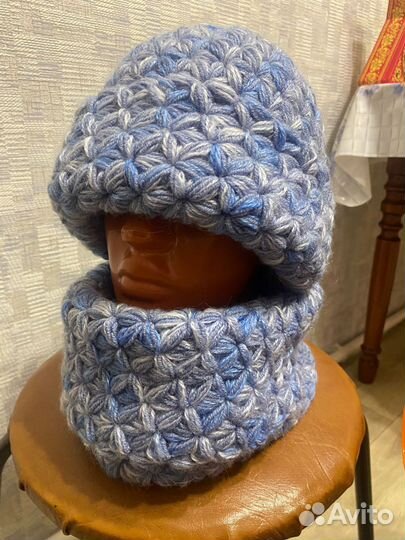 Шапка с манишкой зима