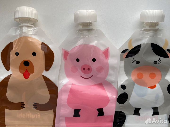 Набор (3шт) многоразовых пауч пакетов