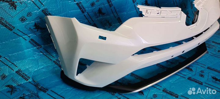 Бампер RAV4 4 белый с губой и спойлером 2015-2019