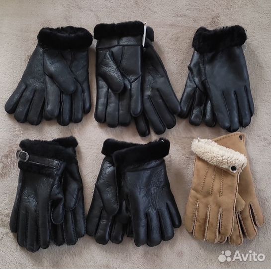 Перчатки из овчины натуральная кожа и мех