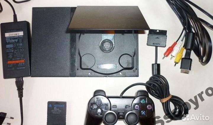 Sony PlayStation PS2 slim Сони комплект работает о