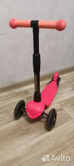 Самокат 3х колесный, светящие колёса kreiss