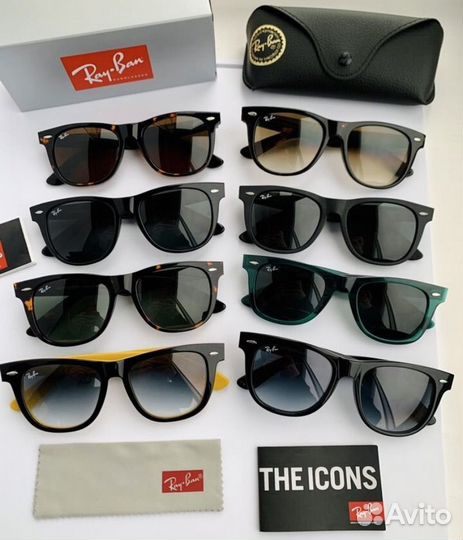 Очки ray ban wayfarer 54 коричневые