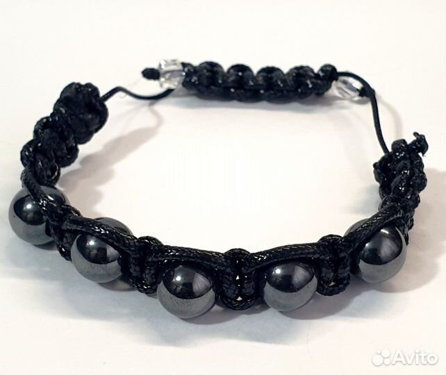Продам браслет Шамбала чёрный с бусинами гематита