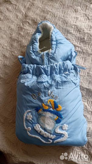 Одеяло (конверт) на выписку для мальчика зимнее