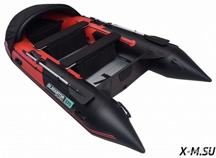 Лодка gladiator C370AL (красно-черная)