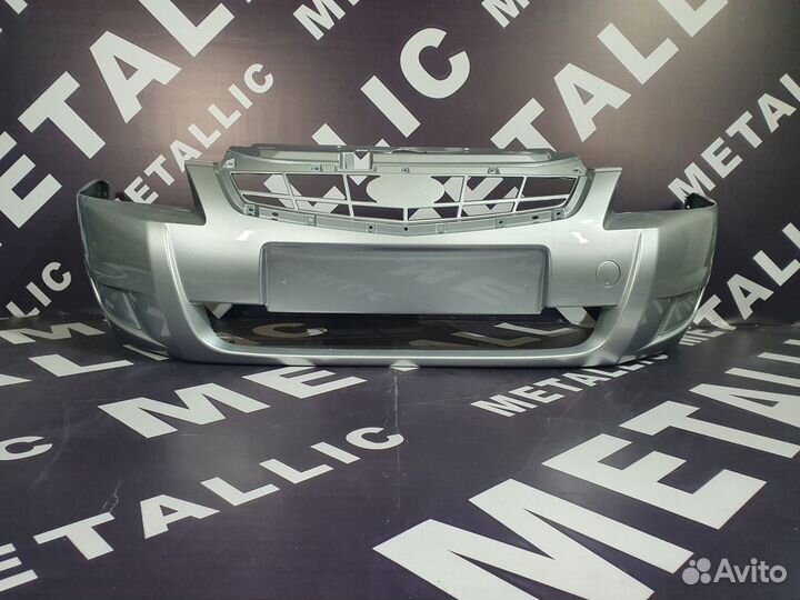 Бампер 21704 передний / Приора - серебристый цвет
