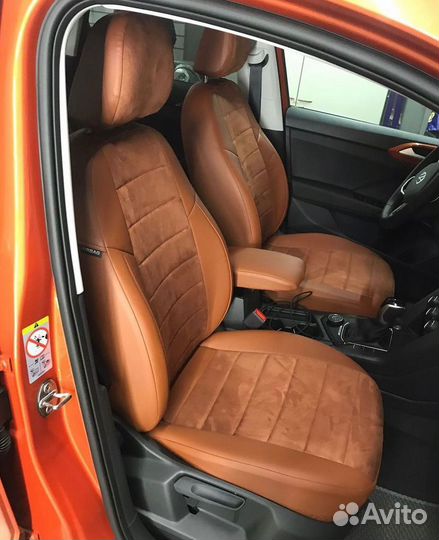 Чехлы из алькантары VW Taos от Автопилот